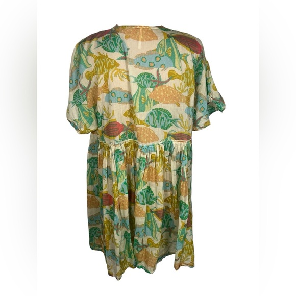 Free People Beachy Coastal Oceana Fish Tunic Mini Dress Size Medium NWOT - Picture 5 of 10